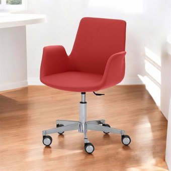 Desk Ofis Sega Kolçaklı Dönerli Kırmızı Çalışma Sandalyesi