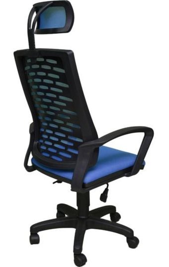 Obc Ofis Büro Concept Nadya Başlıklı Kolçaklı Dönerli Mavi Çalışma Sandalyesi