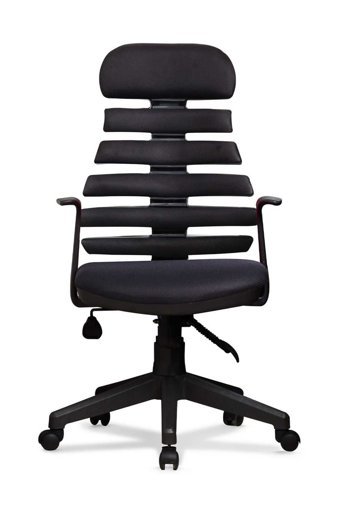 Arenzo Zebra Başlıklı Kolçaklı Dönerli Siyah Çalışma Sandalyesi