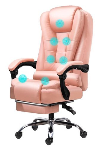 Yfwoksl Başlıklı Kolçaklı Dönerli Pembe Çalışma Sandalyesi