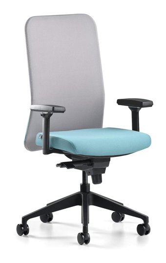 Bürotime Comfy Kolçaklı Dönerli Gri-Yeşil Çalışma Sandalyesi