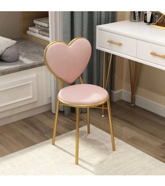 Larissa Design Kalp Sandalye Pembe Çalışma Sandalyesi