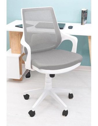 Aşvir Luna Plus Kolçaklı Dönerli Beyaz-Gri Çalışma Sandalyesi