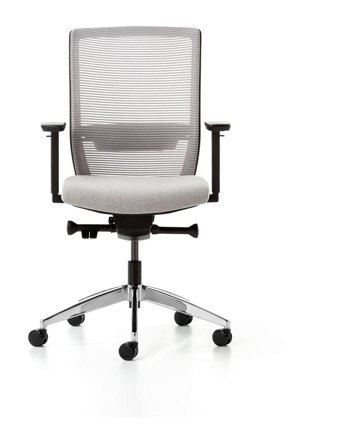 Bürotime Bold Kolçaklı Dönerli Gri Krom Ayaklı Çalışma Sandalyesi