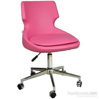 Bürocci 2023A0120 Dönerli Pembe Çalışma Sandalyesi