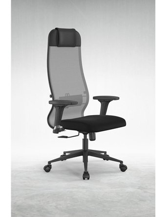 Ergolife Sit 10-B1-111D Başlıklı Kolçaklı Dönerli Gri Çalışma Sandalyesi