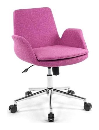 Kaya Ofis Carrer Çalışma Koltuğu Kolçaklı Dönerli Pembe Çalışma Sandalyesi