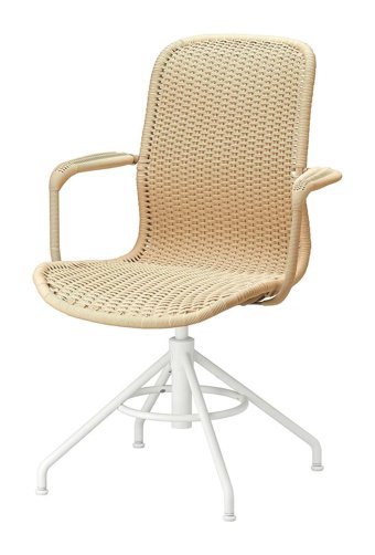 Ikea Kolçaklı Dönerli Bej-Beyaz Çalışma Sandalyesi