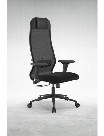 Metta SIT10-B1-111D Başlıklı Kolçaklı Dönerli Siyah Çalışma Sandalyesi