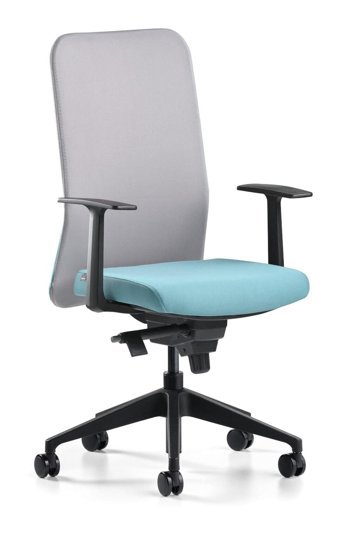 Bürotime COM-CHR-A001521 Kolçaklı Dönerli Gri-Mavi Çalışma Sandalyesi