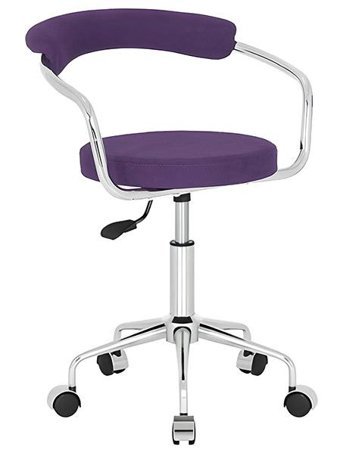 White Furniture Nessa Kolçaklı Dönerli Mor Çalışma Sandalyesi