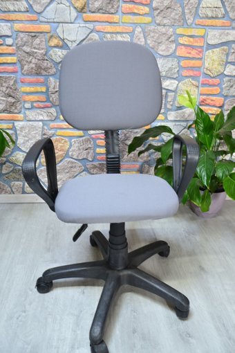 Cover Tekstil Kolçaklı Dönerli Gri Çalışma Sandalyesi
