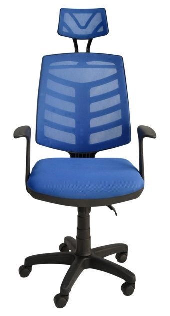 Obc Ofis Büro Concept Piramit Başlıklı Kolçaklı Dönerli Mavi Çalışma Sandalyesi