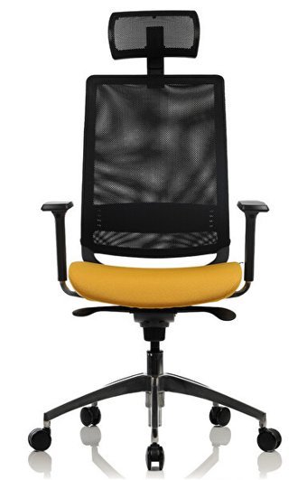 Bürosit Reflex 9 Başlıklı Kolçaklı Dönerli Sarı Çalışma Sandalyesi