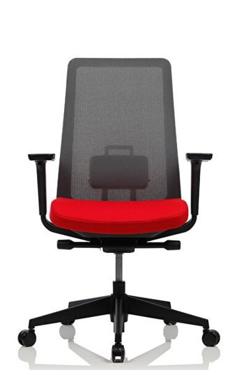 Bürosit K10S Kolçaklı Dönerli Kırmızı-Siyah Çalışma Sandalyesi
