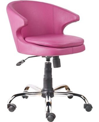 Bubu Home Petit 802 Kolçaklı Dönerli Pembe Çalışma Sandalyesi