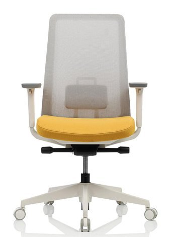 Bürosit Perfect Kolçaklı Dönerli Gri-Sarı Çalışma Sandalyesi