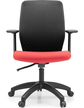 Ivo Office Retro Kolçaklı Dönerli Kırmızı-Siyah Çalışma Sandalyesi