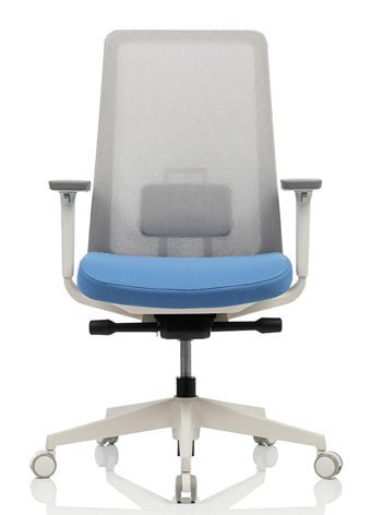 Bürosit Perfect Kolçaklı Dönerli Gri-Mavi Çalışma Sandalyesi
