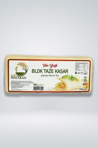 Sarı Malakan Taze Tam Yağlı Blok Kaşar Peyniri 1 kg
