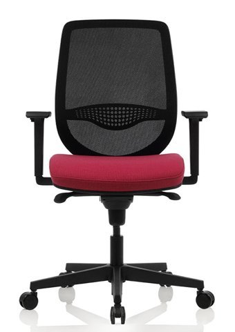 Bürosit Rhyme Kolçaklı Dönerli Pembe-Siyah Çalışma Sandalyesi