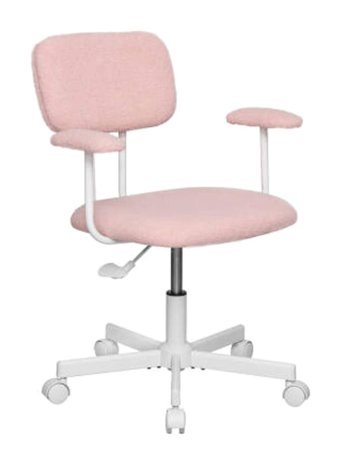 Adore Mobilya VLT-121-PB-1 Kolçaklı Dönerli Pembe Çalışma Sandalyesi