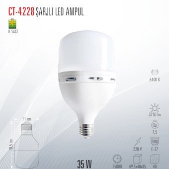 CATA CT-4228 ŞARJLI LED AMPUL