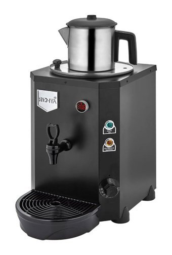 Remta Mini Jumbo De14 Paslanmaz Çelik Demlikli 1500 W Işıklı Paslanmaz Çelik Gövdeli Siyah Çay Makinesi