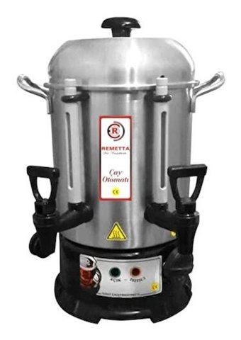 Remetta Semaver Demlikli 1300 W Işıklı Çelik Gövdeli Gri Çay Makinesi