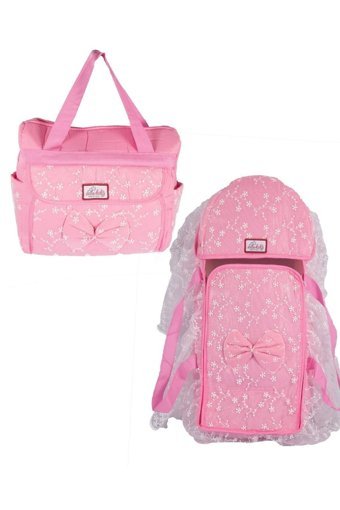 Minik Life Tütülü 12 kg Kapasiteli Taşıma Askılı Portbebe+Bakım Çantası Pembe
