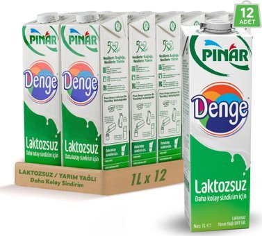 Pınar Denge Laktozsuz Pastörize Süt 12x1 lt