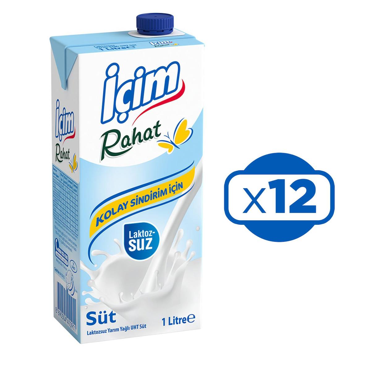 İçim Rahat Laktozsuz Pastörize Süt 12x1 lt