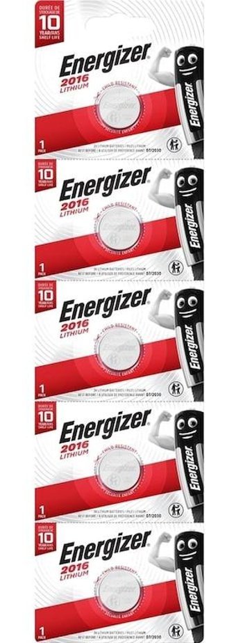 Energizer CR2016 3 V Lityum Düğme Pil 5'li