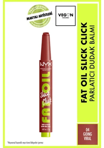 Nyx Professional Makeup Fat Oil Slick Click 04 Going Viral Nemlendiricili Dudak Balmı