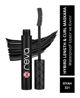 Reva No: 321 Hybrid Hacim Veren-Uzunluk Veren Lifting Etkili Suya Dayanıklı Siyah Maskara