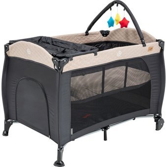Baby2Go Madrid Alüminyum 28 kg Kapasiteli Ayarlanabilir Katlanabilir 70x110 cm Park Yatak Kahverengi