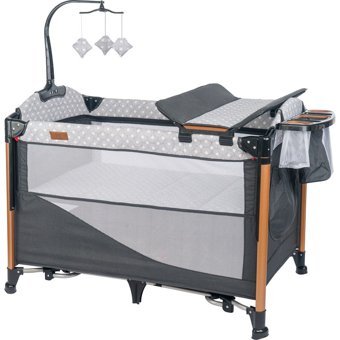 Mamma Luxury Alüminyum Alüminyum 15 kg Kapasiteli Ayarlanabilir Katlanabilir 70x110 cm Anne Yanı Park Yatak Antrasit