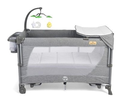Baby Care BC575 Atlantis 25 kg Kapasiteli Ayarlanabilir Katlanabilir 70x120 cm Anne Yanı Park Yatak Gri