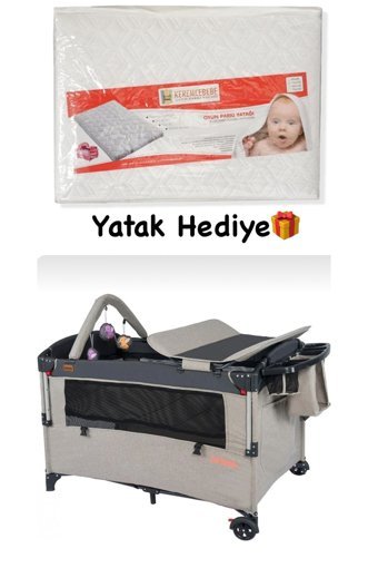 Maccon Baby Alüminyum 20 kg Kapasiteli Ayarlanabilir Katlanabilir 70x110 cm Sallanan Anne Yanı Park Yatak Gri