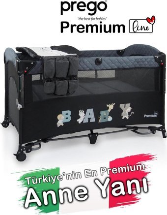 Prego 8048 Premium Alüminyum 25 kg Kapasiteli Ayarlanabilir Katlanabilir Anne Yanı Park Yatak