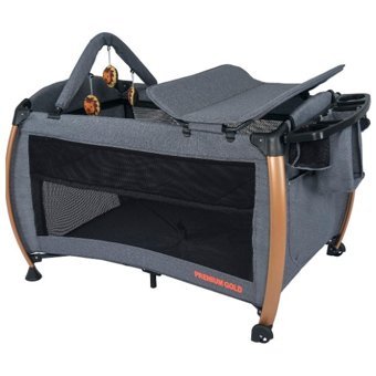 Çocuk Dünyası Maccon Alüminyum 15 kg Kapasiteli Ayarlanabilir Katlanabilir 70x110 cm Park Yatak Gri