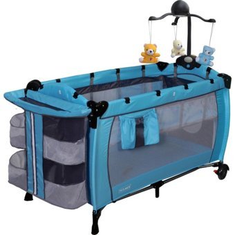 Holmer Maxi Comfort Eurostyle 15 kg Kapasiteli Ayarlanabilir Katlanabilir 60x120 cm Park Yatak Mavi