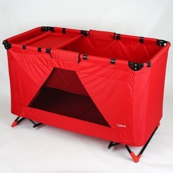 Loove Bebe Demir 30 kg Kapasiteli Ayarlanabilir Katlanabilir 60x120 cm Park Yatak Kırmızı