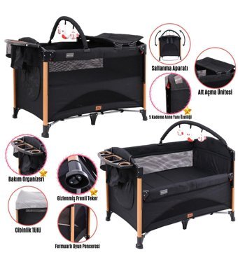 Maxi Cosi Zenit 7in1 Exclusive Alüminyum 25 kg Kapasiteli Ayarlanabilir Katlanabilir 70x110 cm Anne Yanı Park Yatak