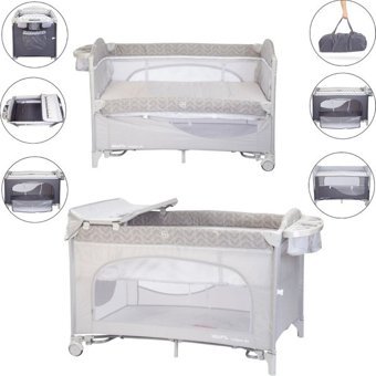 Kraft Calipso 3'ü 1 Arada Alüminyum 15 kg Kapasiteli Ayarlanabilir Katlanabilir 70x120 cm Anne Yanı Park Yatak Gri
