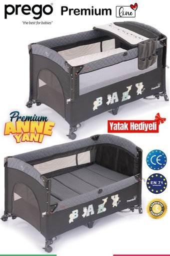 Prego Alüminyum 25 kg Kapasiteli Ayarlanabilir Katlanabilir 70x120 cm Anne Yanı Park Yatak