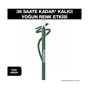 Maybelline New York Tattoo Liner Asansörlü Mat Akmayan Vivid Green Göz Kalemi
