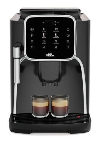 Arzum Okka Pro OK0030-05 1500 W Paslanmaz Çelik Tezgah Üstü Kapsüllü Öğütücülü Taşınabilir Tam Otomatik Espresso Makinesi Siyah