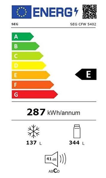 Seg CFW 5402 Çift Kapılı No Frost E Enerji Sınıfı 481 lt Beyaz Alttan Donduruculu Kombi Tipi Buzdolabı