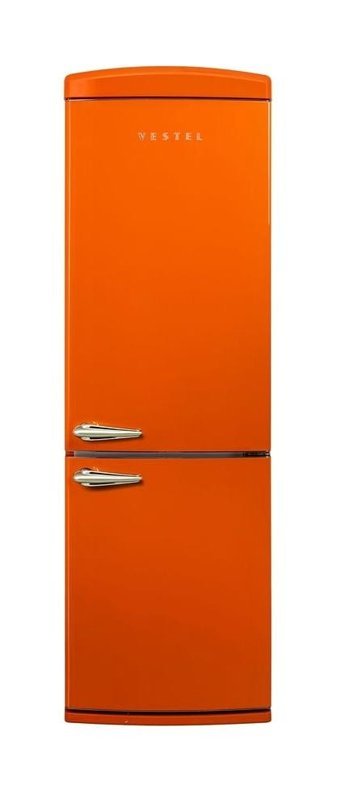 Vestel Retro NFK37011 Çift Kapılı No Frost E Enerji Sınıfı 330 lt Turuncu Alttan Donduruculu Kombi Tipi Buzdolabı